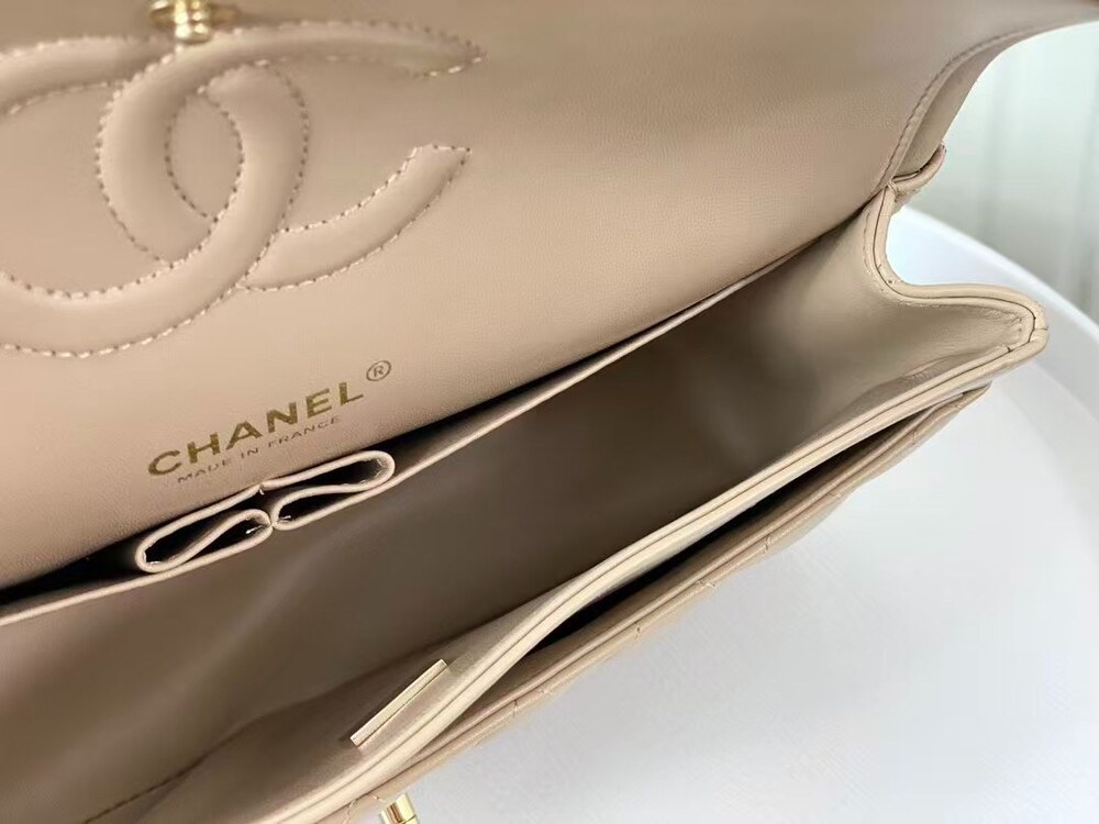 Chanel Cream Quilted Double Flap Chain Shoulder Bag - Picture 3 of 9